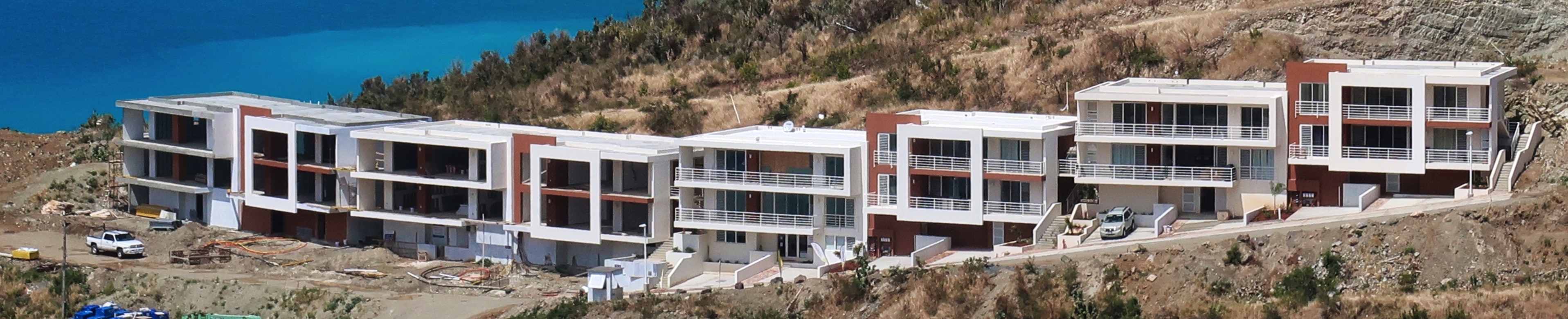 Aerial view of condos